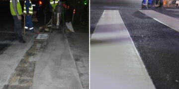 Замын тэмдэглэгээ шинэчлэх, нүхэн эвдрэлийг засварлах ажлыг шөнийн цагаар гүйцэтгэж байна