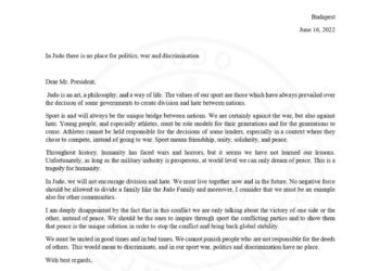 (IJF)-ын тэргүүн Мариус Визер Украины жүдо бөхийн холбооны тэргүүнд хариу захидал илгээжээ