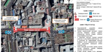 Хүнсний 1-р дэлгүүрээс Байгалийн түүхийн музей хүртэлх замыг хааж, хучилт хийнэ