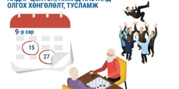 Хүүхдийн мөнгө, тэтгэвэр тэтгэмж олгох хуваарь