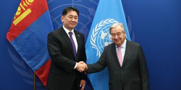 Ерөнхийлөгч У.Хүрэлсүх НҮБ-ын Ерөнхий нарийн бичгийн дарга Антонио Гутеррештэй уулзлаа
