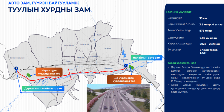 Туулын хурдны замын барилга угсралтын ажил ирэх гуравдугаар сард эхэлнэ