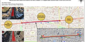 25 дугаар эмийн сангаас "Гранд плаза"-ийн уулзварыг хааж зам засна