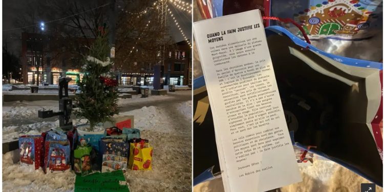 Санта нар дэлгүүрээс хүнс хулгайлж, тараажээ